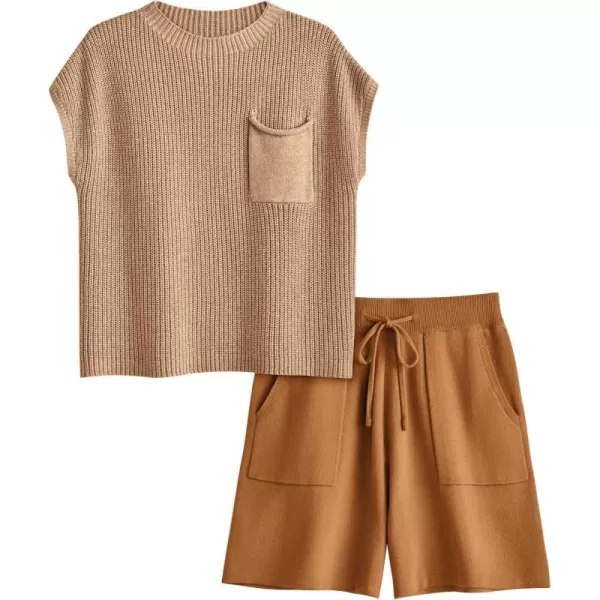 LILLUSORY Two 2 Piece Knit Matching Sets Women's Summer Set With Pockets