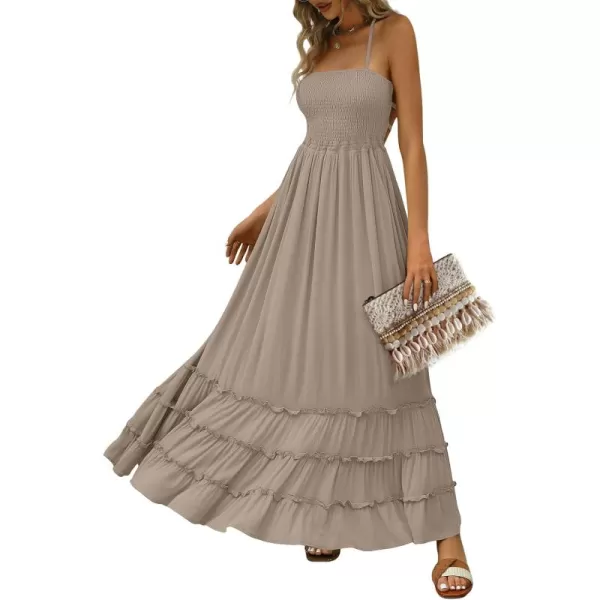 LILLUSORY Women's Smocked Maxi Dresses Summer 2023 Sexy Flowy Beach Long Backless Slip Dress