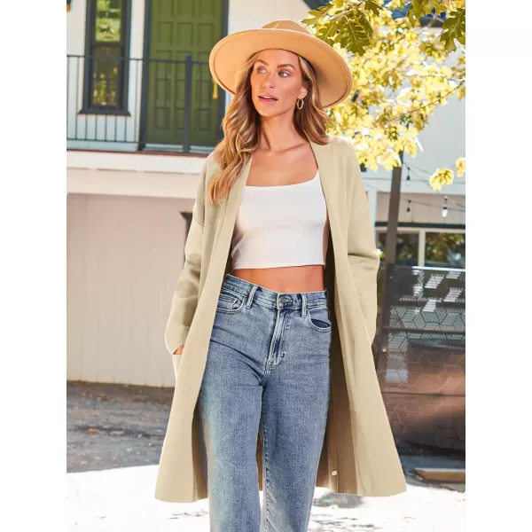 LILLUSORY Womens Oversized Long Cardigan Sweaters 2023 Fall Trendy Coatigan Lightweight Jackets Knit Winter CoatBeige