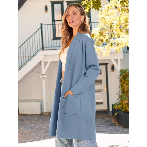 LILLUSORY Womens Oversized Long Cardigan Sweaters 2023 Fall Trendy Coatigan Lightweight Jackets Knit Winter CoatBlue