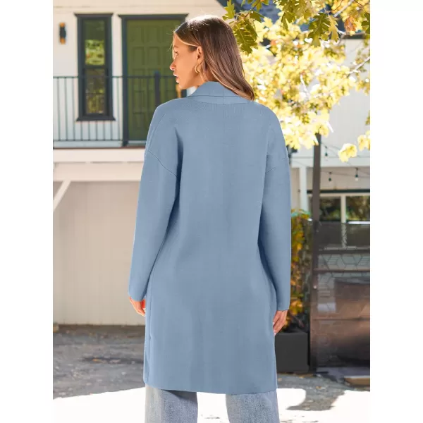 LILLUSORY Womens Oversized Long Cardigan Sweaters 2023 Fall Trendy Coatigan Lightweight Jackets Knit Winter CoatBlue