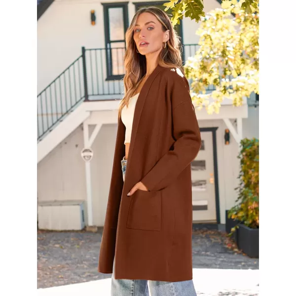 LILLUSORY Womens Oversized Long Cardigan Sweaters 2023 Fall Trendy Coatigan Lightweight Jackets Knit Winter CoatCaramel