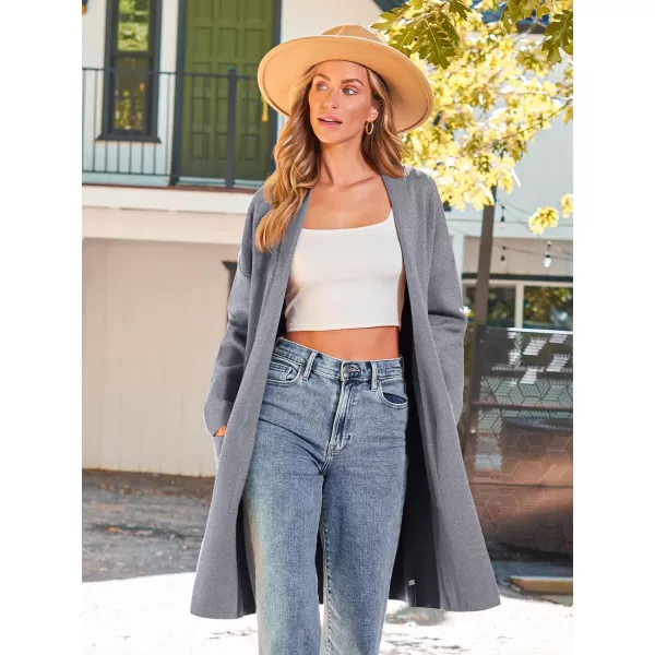 LILLUSORY Womens Oversized Long Cardigan Sweaters 2023 Fall Trendy Coatigan Lightweight Jackets Knit Winter CoatGray