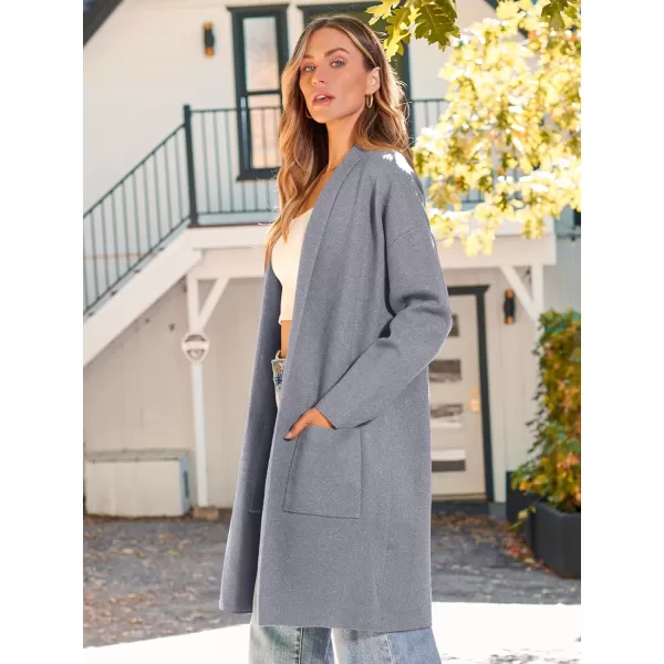 LILLUSORY Womens Oversized Long Cardigan Sweaters 2023 Fall Trendy Coatigan Lightweight Jackets Knit Winter CoatGray