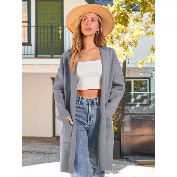 LILLUSORY Womens Oversized Long Cardigan Sweaters 2023 Fall Trendy Coatigan Lightweight Jackets Knit Winter CoatGray