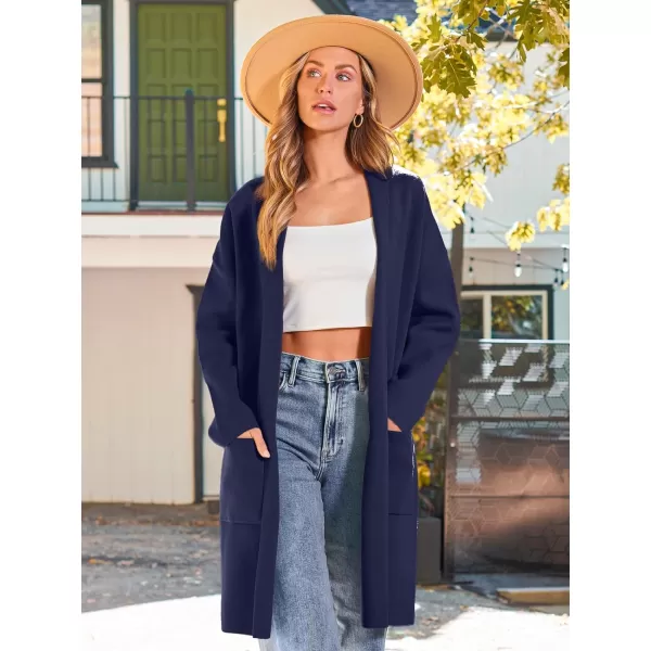LILLUSORY Womens Oversized Long Cardigan Sweaters 2023 Fall Trendy Coatigan Lightweight Jackets Knit Winter CoatNavyblue