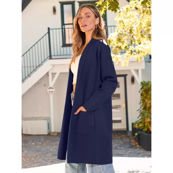 LILLUSORY Womens Oversized Long Cardigan Sweaters 2023 Fall Trendy Coatigan Lightweight Jackets Knit Winter CoatNavyblue