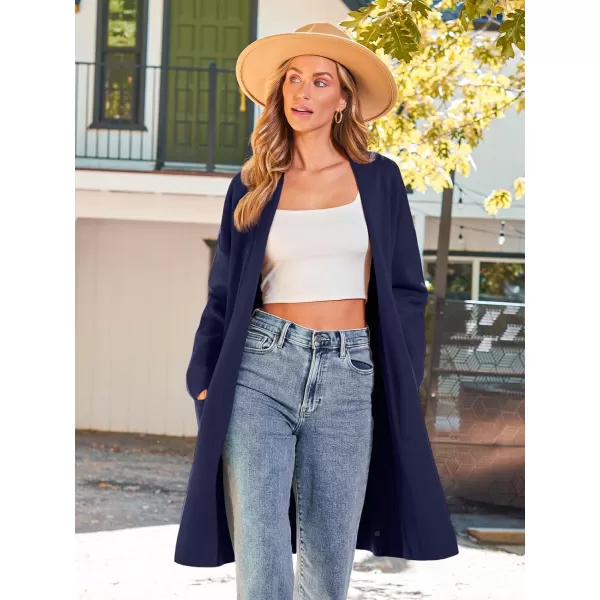LILLUSORY Womens Oversized Long Cardigan Sweaters 2023 Fall Trendy Coatigan Lightweight Jackets Knit Winter CoatNavyblue
