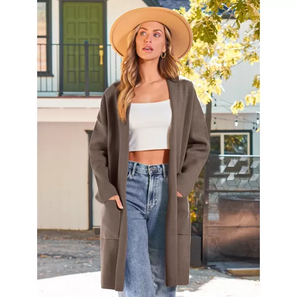 LILLUSORY Womens Oversized Long Cardigan Sweaters 2023 Fall Trendy Coatigan Lightweight Jackets Knit Winter CoatNutmeg