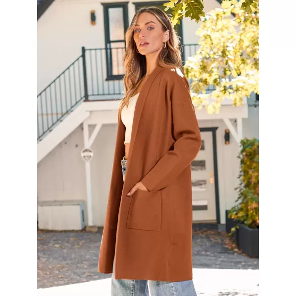 LILLUSORY Womens Oversized Long Cardigan Sweaters 2023 Fall Trendy Coatigan Lightweight Jackets Knit Winter CoatOrange