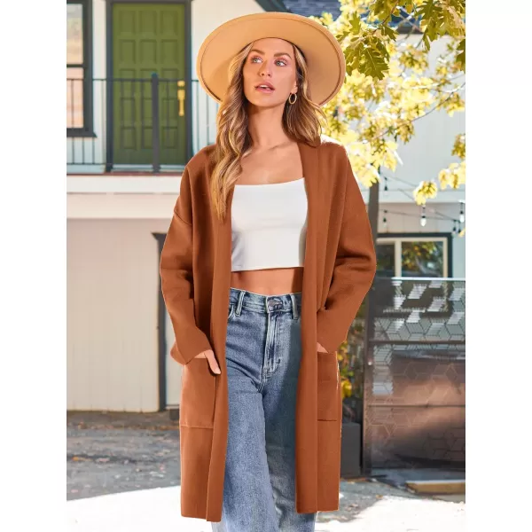 LILLUSORY Womens Oversized Long Cardigan Sweaters 2023 Fall Trendy Coatigan Lightweight Jackets Knit Winter CoatOrange