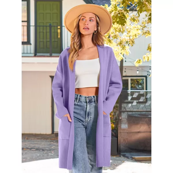 LILLUSORY Womens Oversized Long Cardigan Sweaters 2023 Fall Trendy Coatigan Lightweight Jackets Knit Winter CoatPurple