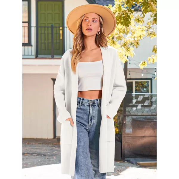 LILLUSORY Womens Oversized Long Cardigan Sweaters 2023 Fall Trendy Coatigan Lightweight Jackets Knit Winter CoatWhite