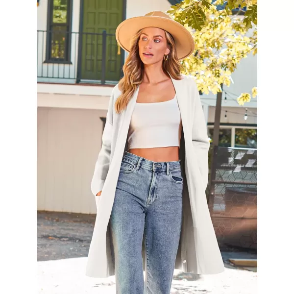 LILLUSORY Womens Oversized Long Cardigan Sweaters 2023 Fall Trendy Coatigan Lightweight Jackets Knit Winter CoatWhite