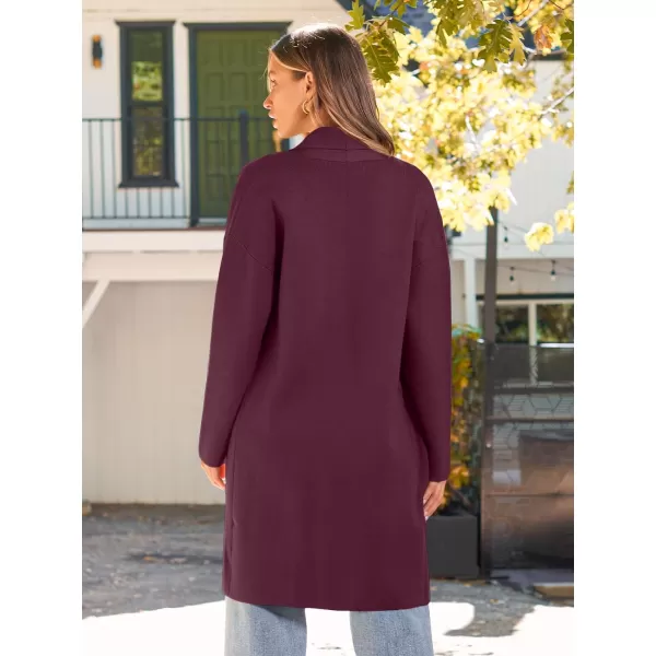 LILLUSORY Womens Oversized Long Cardigan Sweaters 2023 Fall Trendy Coatigan Lightweight Jackets Knit Winter CoatWinered