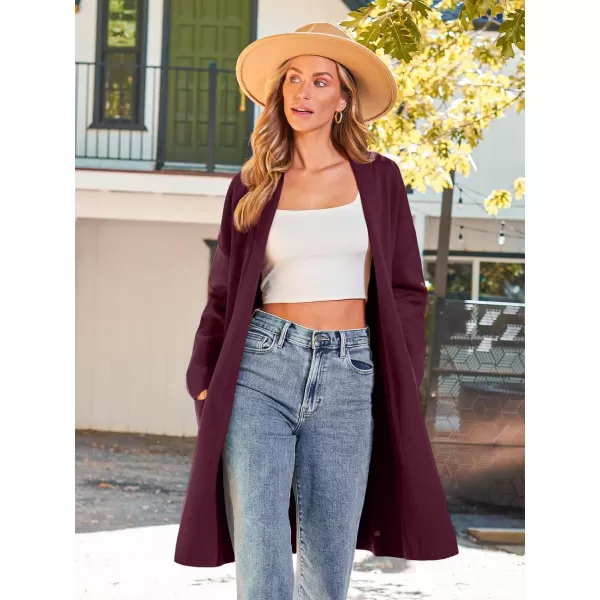 LILLUSORY Womens Oversized Long Cardigan Sweaters 2023 Fall Trendy Coatigan Lightweight Jackets Knit Winter CoatWinered