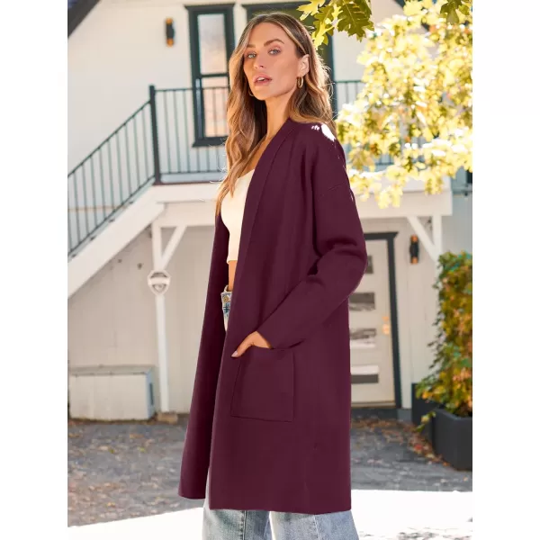 LILLUSORY Womens Oversized Long Cardigan Sweaters 2023 Fall Trendy Coatigan Lightweight Jackets Knit Winter CoatWinered