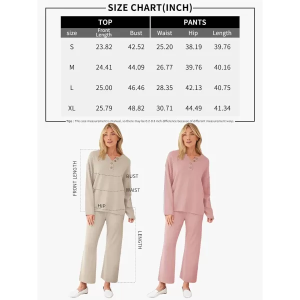 LILLUSORY Womens 2 Piece Lounge Sets Oversized Slouchy Matching Sets Cozy Knit SetsStripes White