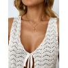 imageLILLUSORY Crochet Tops for Women Summer Vacation Outfits Beach Coverup Going Out Tie Front Spring Sweater Vest 2025 FashionBeige