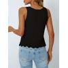 imageLILLUSORY Crochet Tops for Women Summer Vacation Outfits Beach Coverup Going Out Tie Front Spring Sweater Vest 2025 FashionBlack