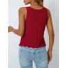imageLILLUSORY Crochet Tops for Women Summer Vacation Outfits Beach Coverup Going Out Tie Front Spring Sweater Vest 2025 FashionRed