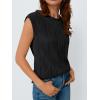 imageLILLUSORY Dressy Casual Blouses for Women 2025 Summer Trendy Tops Cap Short Sleeve TShirts Cute Shirt Work Clothes SpringBlack
