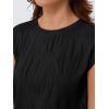 imageLILLUSORY Dressy Casual Blouses for Women 2025 Summer Trendy Tops Cap Short Sleeve TShirts Cute Shirt Work Clothes SpringBlack