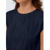 imageLILLUSORY Dressy Casual Blouses for Women 2025 Summer Trendy Tops Cap Short Sleeve TShirts Cute Shirt Work Clothes SpringNavy