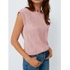 imageLILLUSORY Dressy Casual Blouses for Women 2025 Summer Trendy Tops Cap Short Sleeve TShirts Cute Shirt Work Clothes SpringPink