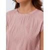 imageLILLUSORY Dressy Casual Blouses for Women 2025 Summer Trendy Tops Cap Short Sleeve TShirts Cute Shirt Work Clothes SpringPink