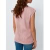 imageLILLUSORY Dressy Casual Blouses for Women 2025 Summer Trendy Tops Cap Short Sleeve TShirts Cute Shirt Work Clothes SpringPink
