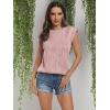 imageLILLUSORY Dressy Casual Blouses for Women 2025 Summer Trendy Tops Cap Short Sleeve TShirts Cute Shirt Work Clothes SpringPink