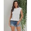 imageLILLUSORY Dressy Casual Blouses for Women 2025 Summer Trendy Tops Cap Short Sleeve TShirts Cute Shirt Work Clothes SpringWhite