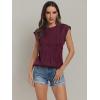 imageLILLUSORY Dressy Casual Blouses for Women 2025 Summer Trendy Tops Cap Short Sleeve TShirts Cute Shirt Work Clothes SpringWinered