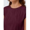 imageLILLUSORY Dressy Casual Blouses for Women 2025 Summer Trendy Tops Cap Short Sleeve TShirts Cute Shirt Work Clothes SpringWinered