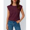 imageLILLUSORY Dressy Casual Blouses for Women 2025 Summer Trendy Tops Cap Short Sleeve TShirts Cute Shirt Work Clothes SpringWinered