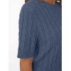 imageLILLUSORY Short Sleeve Sweater for Women Summer Business Casual Dressy Outfits Work Tops Lightweight Spring Blouses 2025Dustyblue