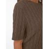 imageLILLUSORY Short Sleeve Sweater for Women Summer Business Casual Dressy Outfits Work Tops Lightweight Spring Blouses 2025Nutmeg