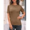 imageLILLUSORY Spring Sweater Short Sleeve Shirts for Women Work Tops Business Casual Summer Dressy Outfits Professional ClothesBeige