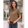 imageLILLUSORY Spring Sweater Short Sleeve Shirts for Women Work Tops Business Casual Summer Dressy Outfits Professional ClothesBeige