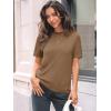 imageLILLUSORY Spring Sweater Short Sleeve Shirts for Women Work Tops Business Casual Summer Dressy Outfits Professional ClothesBeige