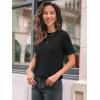 imageLILLUSORY Spring Sweater Short Sleeve Shirts for Women Work Tops Business Casual Summer Dressy Outfits Professional ClothesBlack
