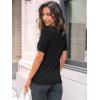 imageLILLUSORY Spring Sweater Short Sleeve Shirts for Women Work Tops Business Casual Summer Dressy Outfits Professional ClothesBlack