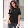 imageLILLUSORY Spring Sweater Short Sleeve Shirts for Women Work Tops Business Casual Summer Dressy Outfits Professional ClothesBlack