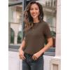 imageLILLUSORY Spring Sweater Short Sleeve Shirts for Women Work Tops Business Casual Summer Dressy Outfits Professional ClothesCoffee
