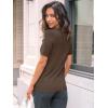 imageLILLUSORY Spring Sweater Short Sleeve Shirts for Women Work Tops Business Casual Summer Dressy Outfits Professional ClothesCoffee