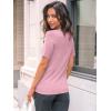 imageLILLUSORY Spring Sweater Short Sleeve Shirts for Women Work Tops Business Casual Summer Dressy Outfits Professional ClothesPink