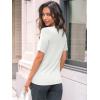 imageLILLUSORY Spring Sweater Short Sleeve Shirts for Women Work Tops Business Casual Summer Dressy Outfits Professional ClothesWhite
