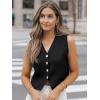 imageLILLUSORY Sweater Vest Women Dressy Button Up Sweater Tank Tops 2025 Knit Work Business Casual OutfitsBlack