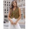 imageLILLUSORY Sweater Vest Women Dressy Button Up Sweater Tank Tops 2025 Knit Work Business Casual OutfitsCamel
